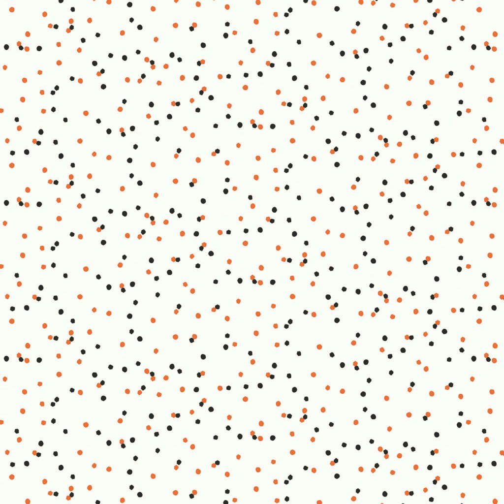 Fabric design showing Halloween Bone Colour Confetti