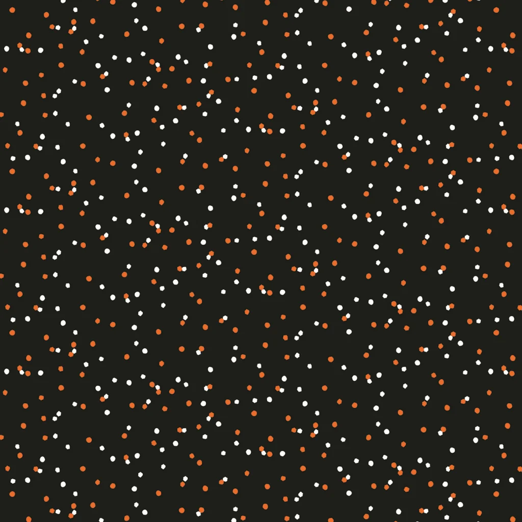 Fabric design showing Halloween Black Raven Night Confetti