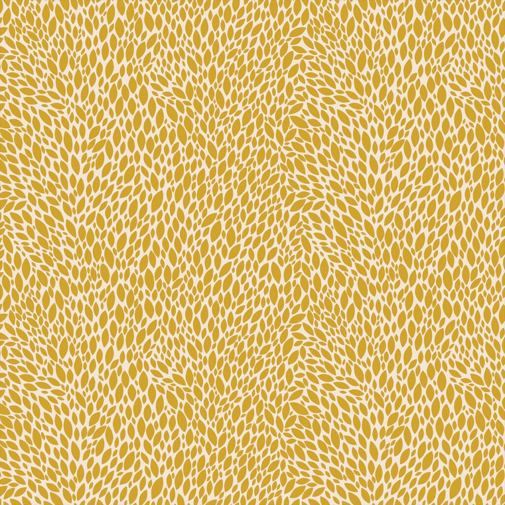 Abstract leaf pattern in yellow and white colors.