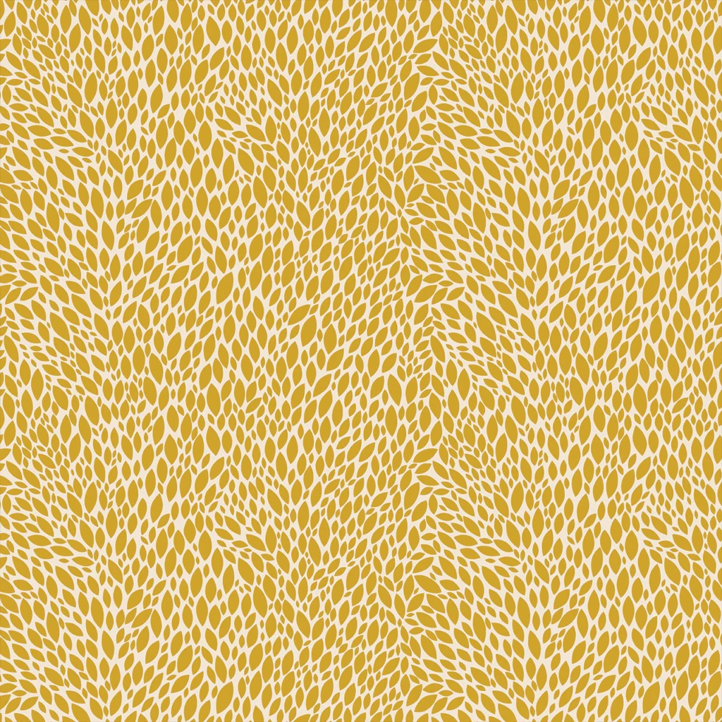 Abstract leaf pattern in yellow and white colors.