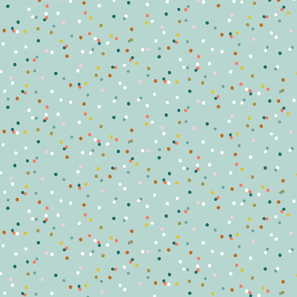 Aqua coloured background with scattered colourful dots resulting in a aqua coloured confetti effect
