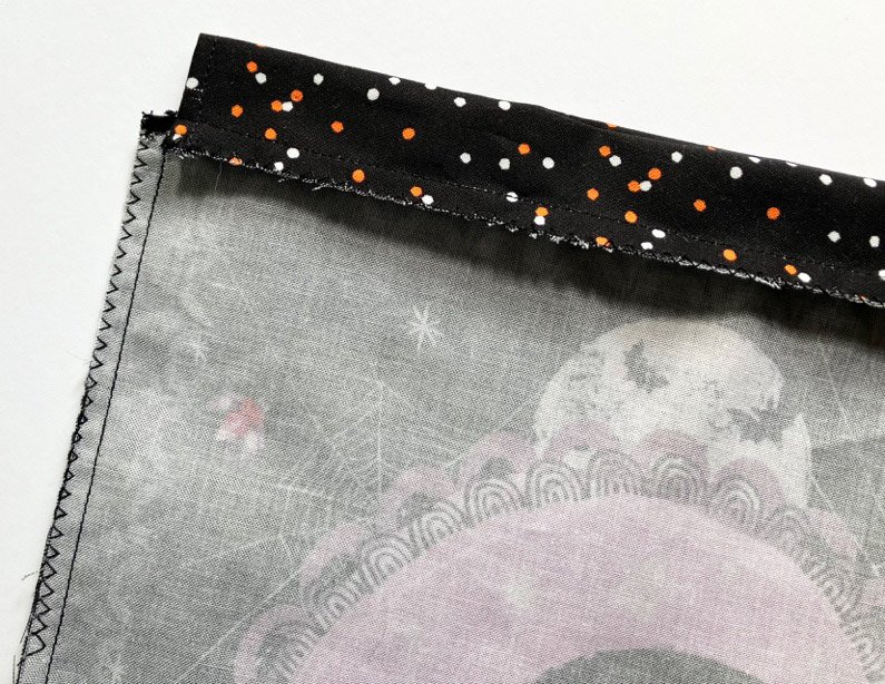 Inside seam of the Halloween sack