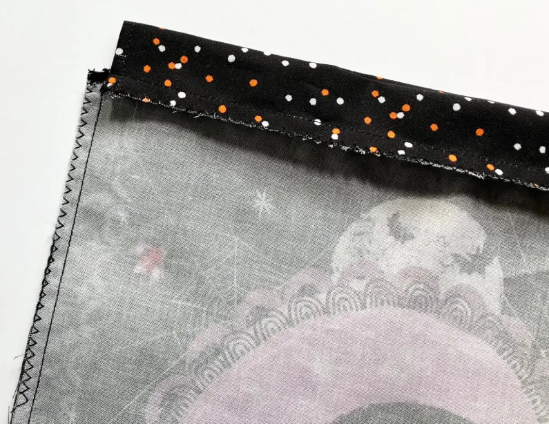 Inside seam of the Halloween sack