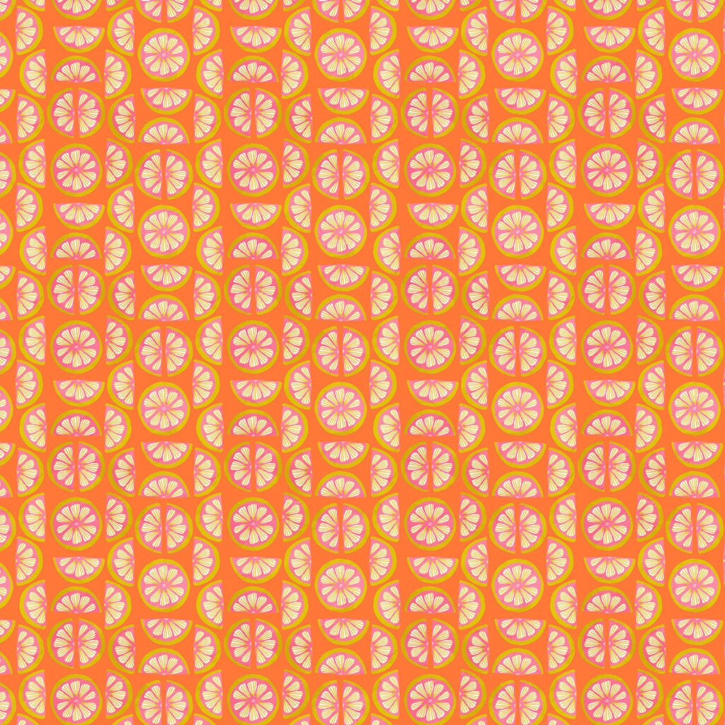 Slices of lemon on a zesty orange background