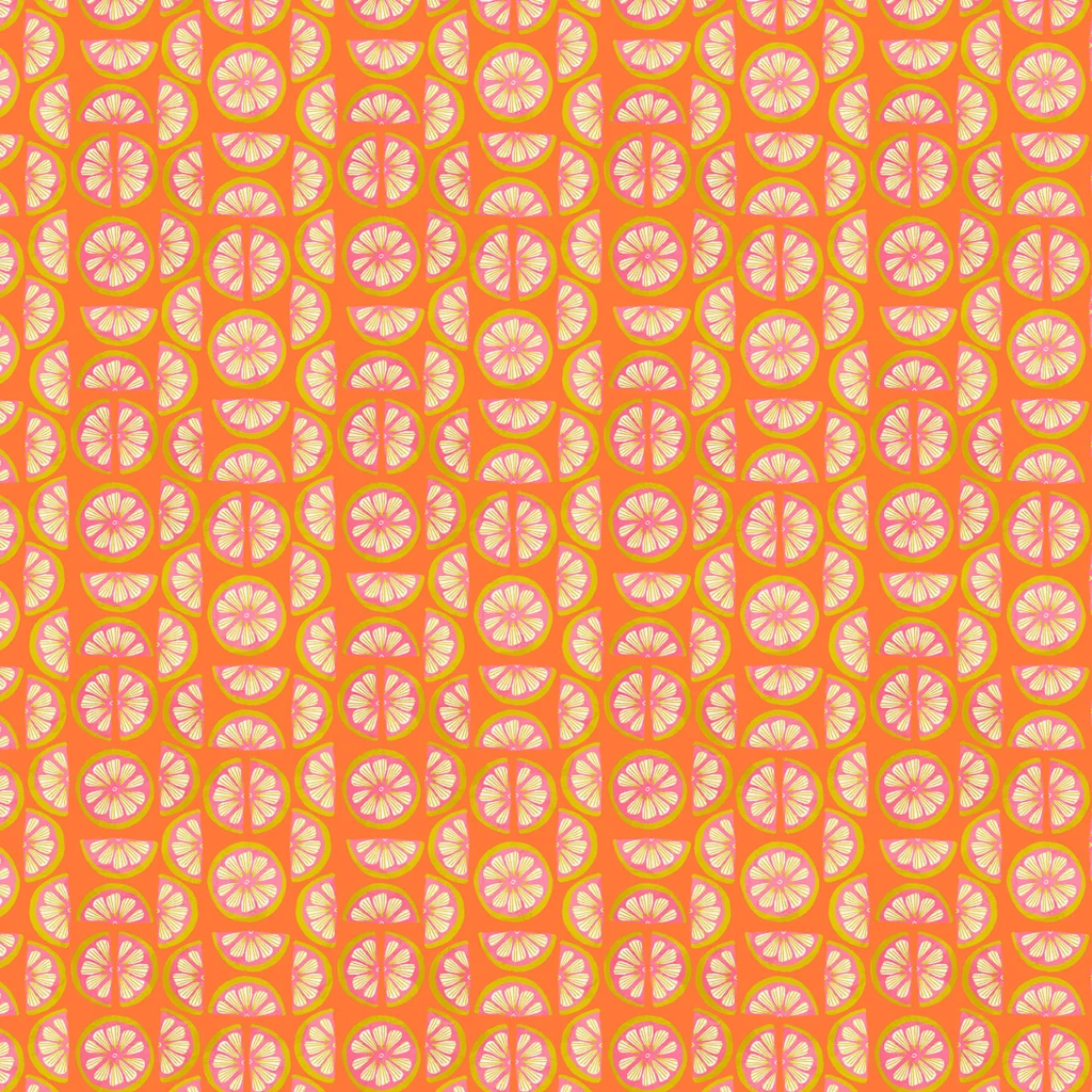 Slices of lemon on a zesty orange background