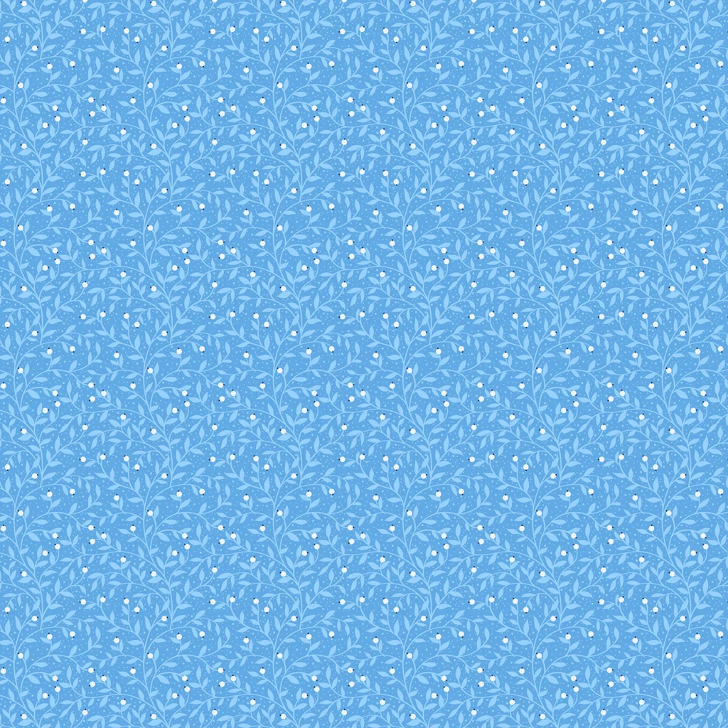 Vines of Berries on a Cobalt colour background.
