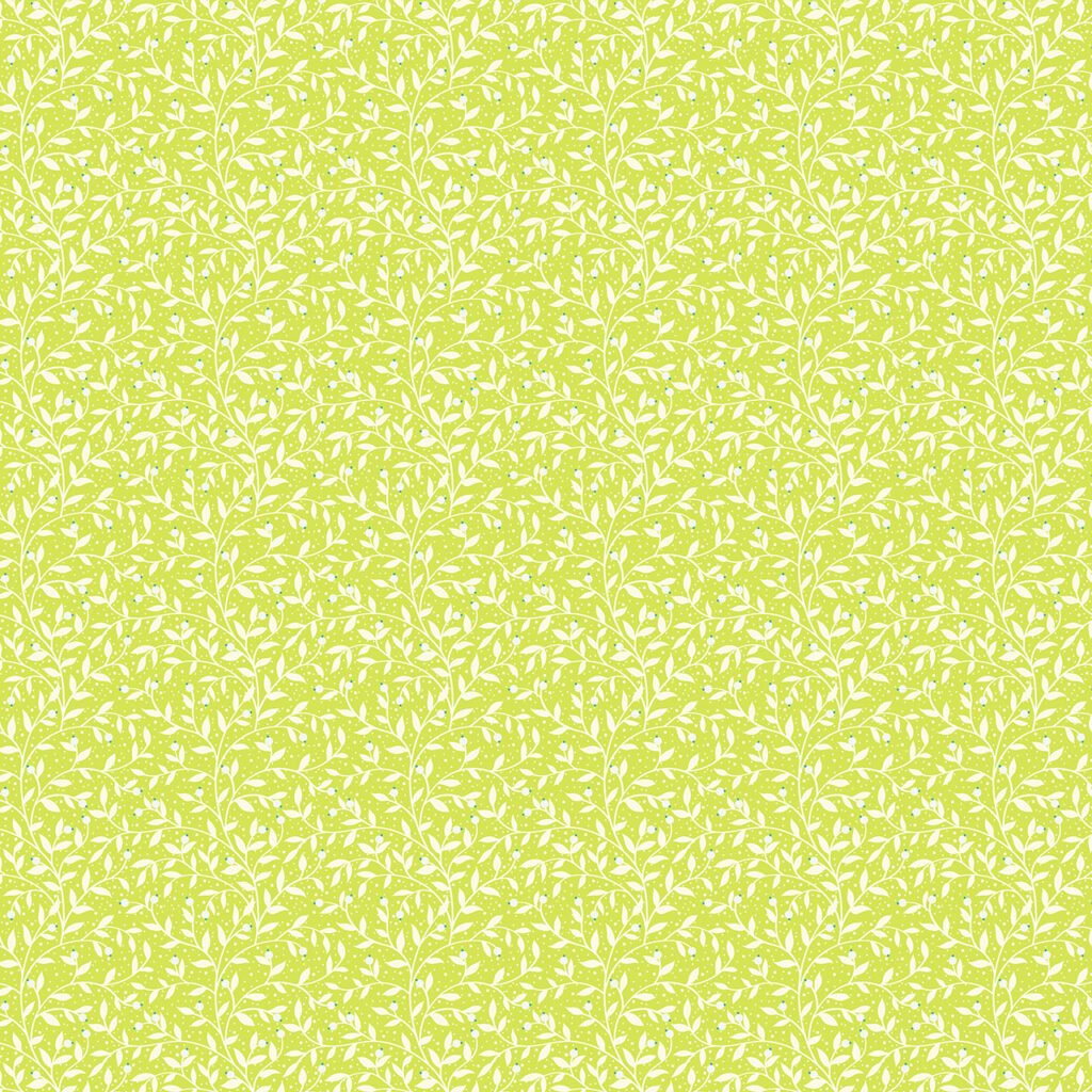 Vines of Berries on a Lime colour background.