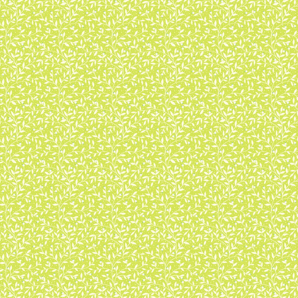 Vines of Berries on a Lime colour background.
