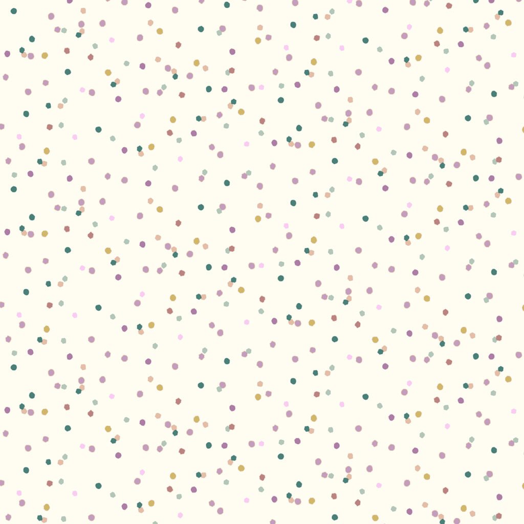 Confetti design on a white/biege Cotton clour background