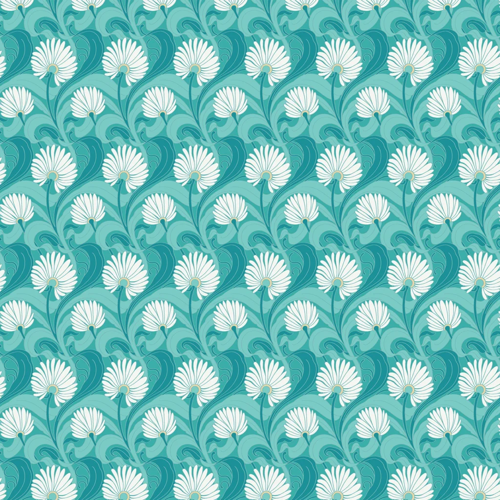 Beautiful symmetric Lillies on a green Jade background.