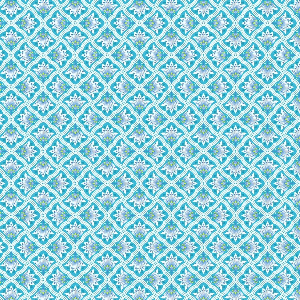 Royal blue trellis design