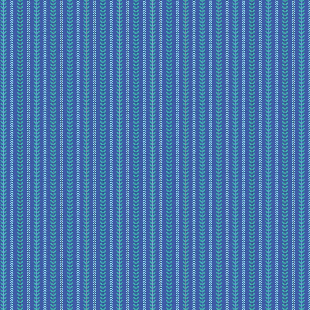 Stripe of vines on a Royal blue background