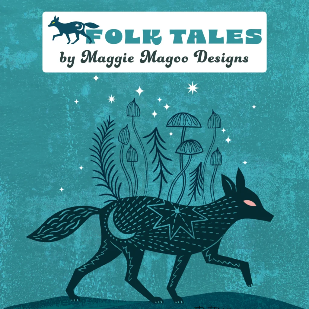 Folk Tales Heroblock Image a fox in the green moonlight